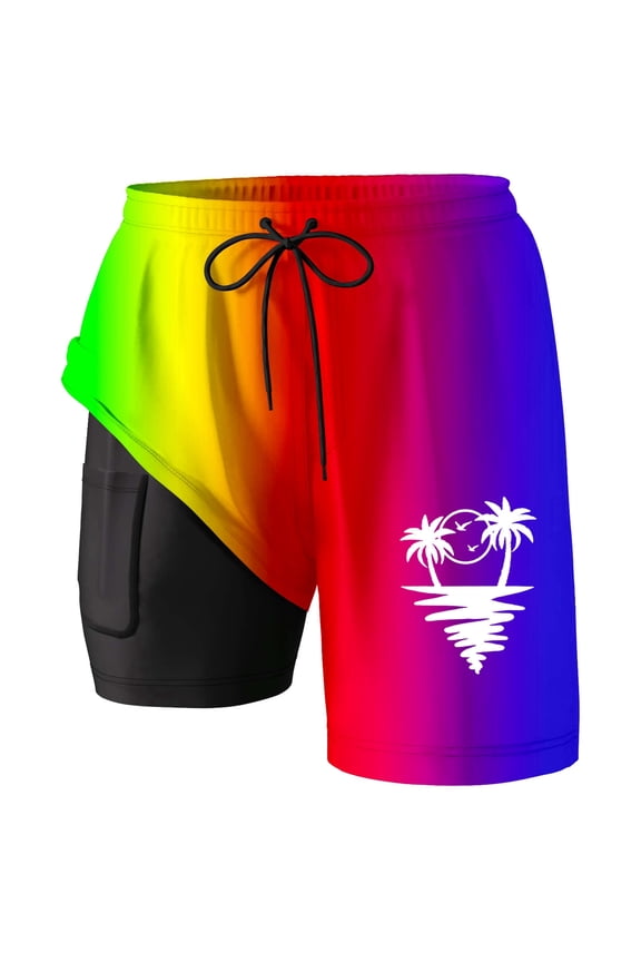 Men's Long Inseam Swim Trunks Quick Dry Board Shorts Modest Coverage Beach Shorts with Elastic Waist Durable Lightweight Fabric for Swimming Beach Purple M