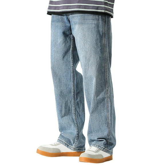 FYEGRE Mens Jeans Pants Men's Denim Jeans Classic Five-Pocket Design Comfortable Stretch Fit Durable Everyday Wear Modern Tapered Style Versatile Casual Pants Light Blue 36