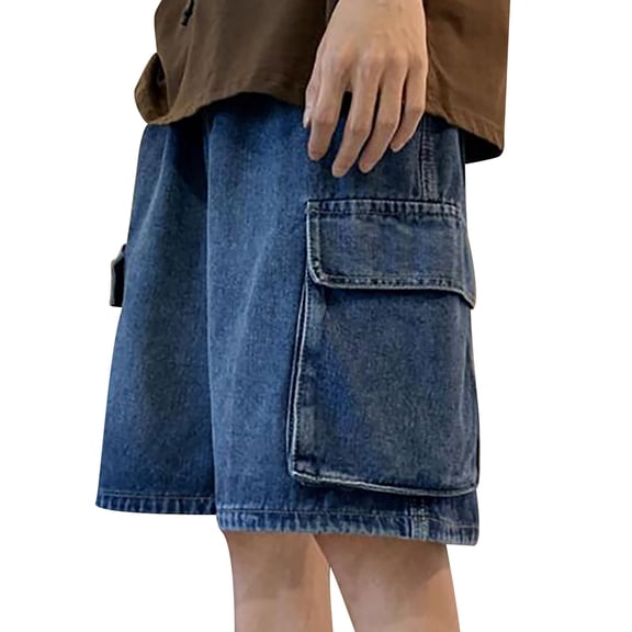 FYEGRE Mens Wide Leg Jeans Men's Classic Five-Pocket Denim Jeans Comfortable Straight Leg Trousers for Everyday Casual Wear with Durable Stitching and Modern Fit BU2 M