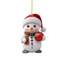 nTRIUQJ Mini Snowman Hanging Ornaments Christmas Tree Decorations Small 2D Acrylic Decoration Xmas Mantel Door Decor Ornament B