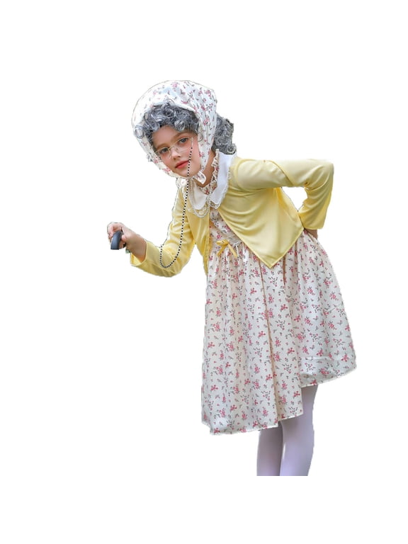 Old Lady Grandma for 100th Day of School Celebration and Themed Dress Up Party Yellow 3-4 years