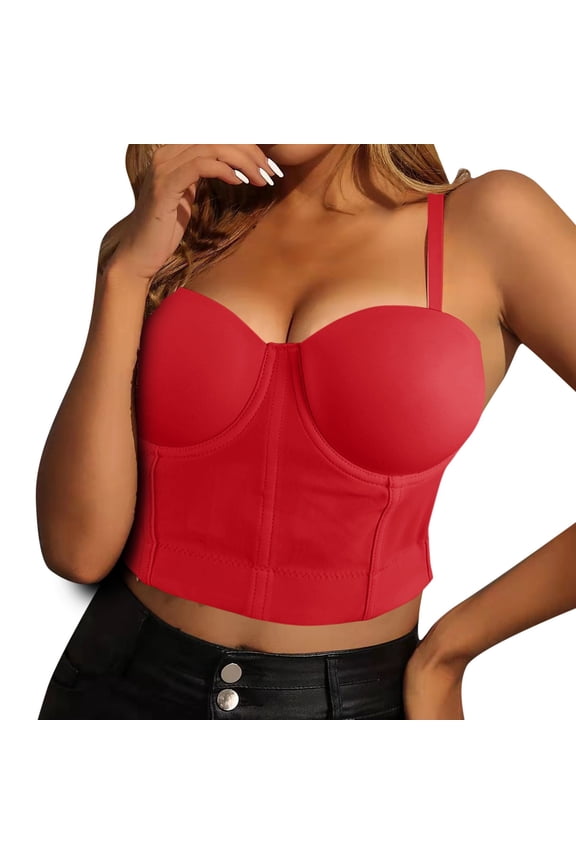 Open Back Tube Top Bra with Detachable Sling Strap for Body Shaping and Support Ideal for Bridesmaid Dancer Performance Wear Red XXL