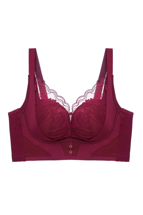 Plus Size Lace Mesh Soft Underwire Bra â Breathable Full Coverage Support with Floral Embroidery & Seamless Fit 34