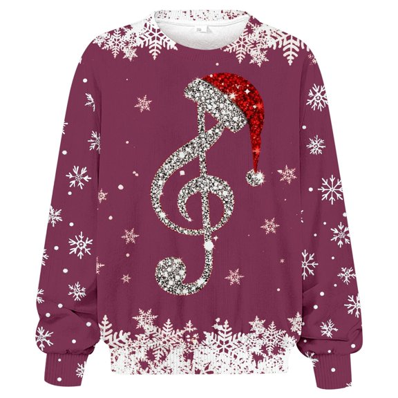 FYEGRE Plus Size Winter Ribbed Crewneck Sweatshirt Long Sleeve Letter Print Casual Pullover Soft Warm Ladies Fashion Loungewear Outfit Light Purple XXL