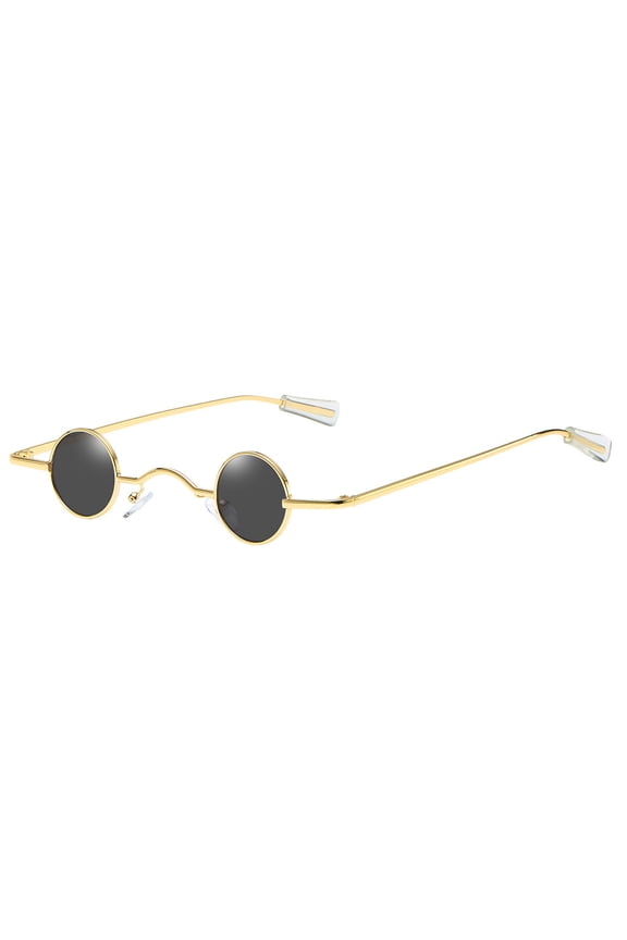 Shades Hop Retro Round Shape Fashion Sunglasses for Women and Men with Gold