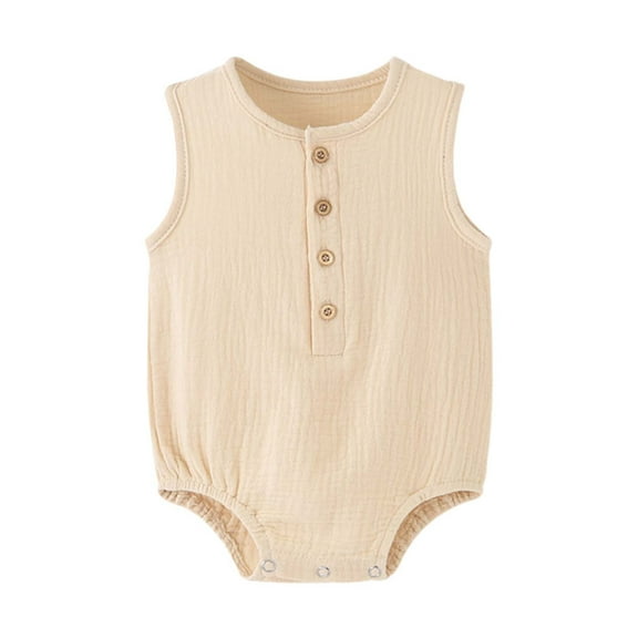 FYEGRE Soft Boys Bodysuit Sleeveless Romper Outfit For Daily Wear And Outdoor Adventures Comfortable Breathable Garment White 12-18 Months