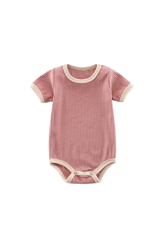 Soft Ribbed Baby Girl Bodysuit Comfortable Everyday Romper Outfit For And Toddler 0 To 24 Months Pink 18-24 Months