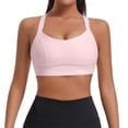 thumbnail image 1 of FYEGRE Sports Bras for Women High Support, Molded Cup Crisscross Back High Impact Workout Yoga Bra Light Pink M, 1 of 4