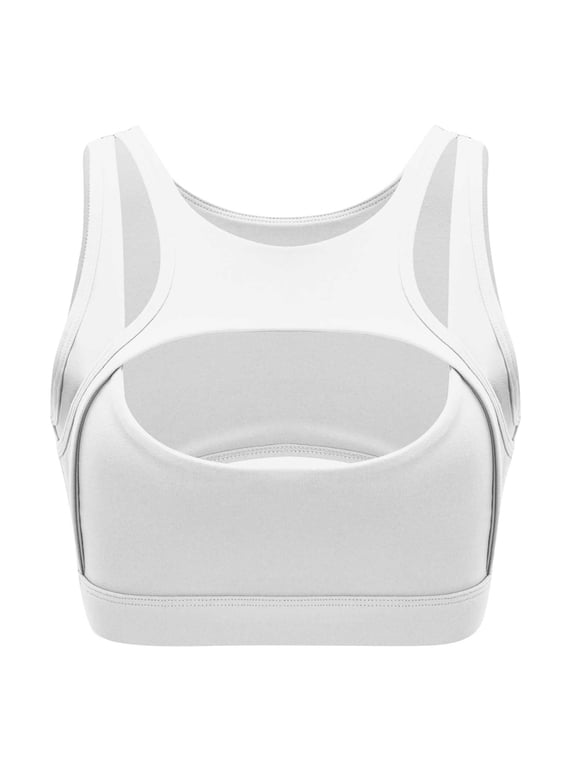 Sports Bras for Women, Medium Support Sport Bras Racerback, Gym Yoga Athletic Bra White M