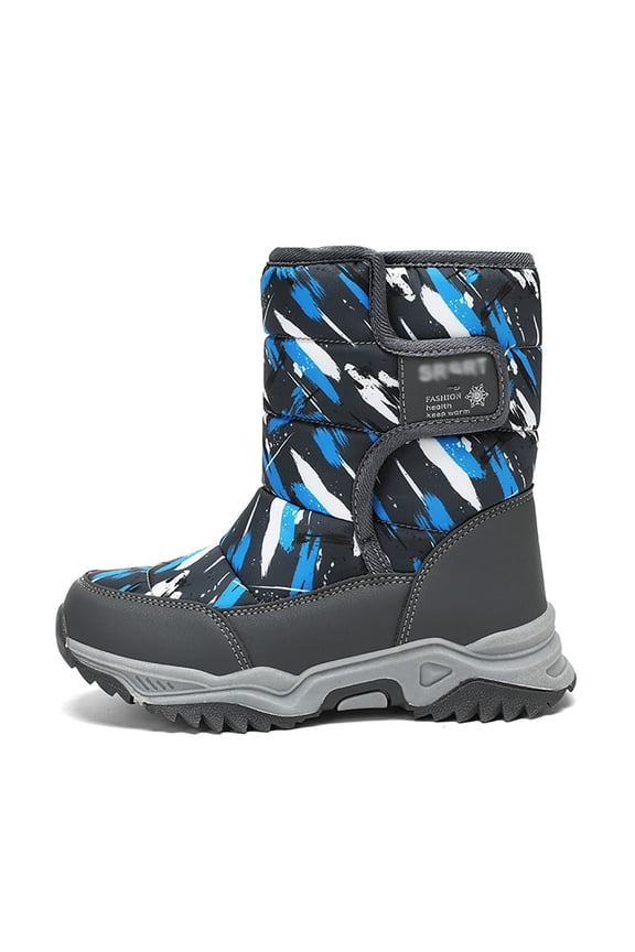 Stylish Boys Winter Boots with Thick Insulating Sole for Cold Weather and Durable Comfortable Daily Wear Grey 6-7 Years