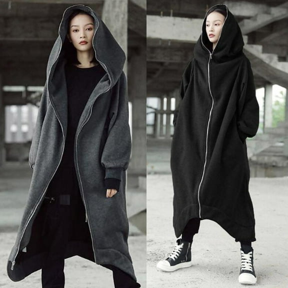 FYEGRE Super Soft Women's Hooded Sweatshirt Women Solid Color Hooded Zipper Pullover Long Sleeve Casual Sweatshirt Blouse Top for Everyday Wear Comfort and Styl Dark Gray L