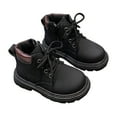 thumbnail image 1 of FYEGRE Toddler Boys Girls Kids Classic Zipper Waterproof Comfort Work Boot for Outdoor Play Everyday Casual Wear Comfortable Round Toe Design Black 11-11.5 Years, 1 of 9