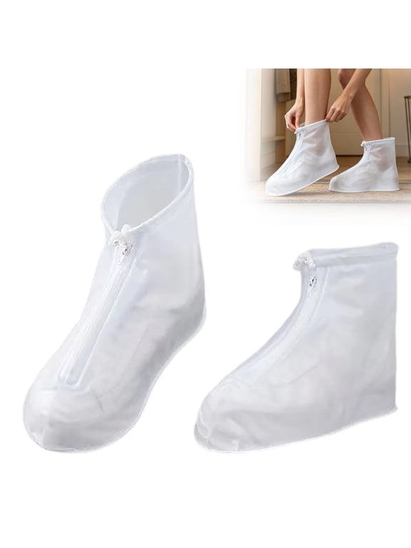 Transparent Rain Boot Covers Overshoes For Outdoor Wet Weather Heavy Duty Shoe Protectors Reusable Unisex Adult Footwear Guard, Size:M A 26.5cm