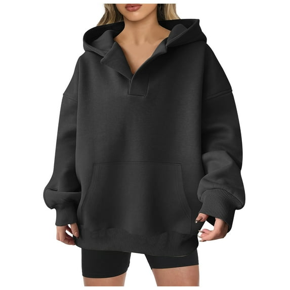 FYEGRE Travel Sightseeing Women's Hoodie Women's Casual Fashion Hoodie with Front Pocket and Long Sleeve Comfort for Everyday Wear Black XXL