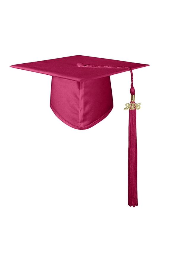 Unisex Matte Graduation Cap with Tassel Year Charm Graduation Hat for High School and RD2 S