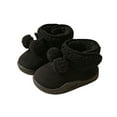thumbnail image 1 of FYEGRE Winter Warm Boots For Girls Thermal Insulated Soft Sole Non Toddler Outdoor Cold Weather Footwear For 18 Months To 45 Years Old Black 3.5-4 Years, 1 of 4