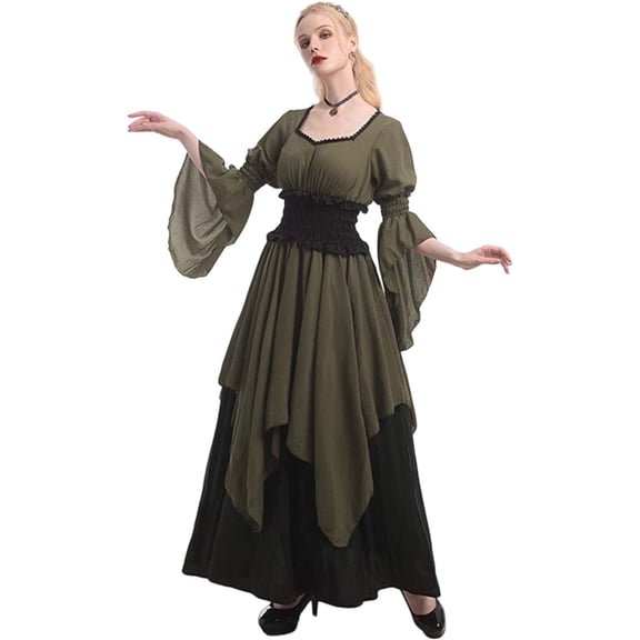 FYEGRE Witch Gothic Elegant Court Dress Historical Role Play Outfit For Women Enchanting Attire GN2 XXXL