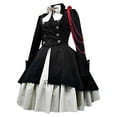 thumbnail image 1 of FYEGRE Women Courtly Bow Long Sleeve Ruffled Dress for Elegant and Themed Celebrations BK1 S, 1 of 2