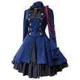 thumbnail image 1 of FYEGRE Women Courtly Bow Long Sleeve Ruffled Dress for Elegant and Themed Celebrations BU1 L, 1 of 2