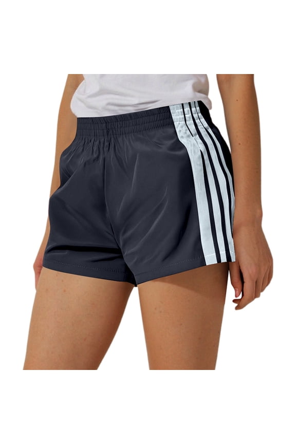 Women Striped Athletic Shorts Low Rise Wide Leg Gym Shorts Summer Loose Lounge Running Sweat Shorts Black S
