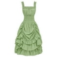 thumbnail image 1 of FYEGRE Women's Dress with Trumpet Sleeves for Halloween and Events - Elegant and Evening Wear - Long Historical Attire for Parties Green L, 1 of 2