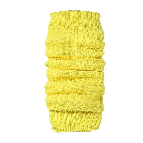 FYEGRE Women's Knitted Solid Color Thigh High Leg Warmers Neon Party Foot Covers For Cozy Style Yellow One Size