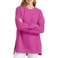 thumbnail image 1 of FYEGRE Women's Oversized Sweatshirts Crewneck Long Sleeve Tunic Pullover Shirts Side Zipper Hoodies Hot Pink XXL, 1 of 2