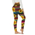 thumbnail image 1 of FYEGRE Women's Printed High Waist Full Length Workout Leggings Lifting Yoga Sports Tights for Running and Fitness Yellow M, 1 of 3