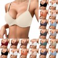 thumbnail image 1 of FYEGRE Women's Underwire Push Up Bra, Solid Color Thin Comfort Bra, Breathable Support T-Shirt Bra with Adjustable Straps, Everyday Wear 85B Light Yellow, 1 of 7