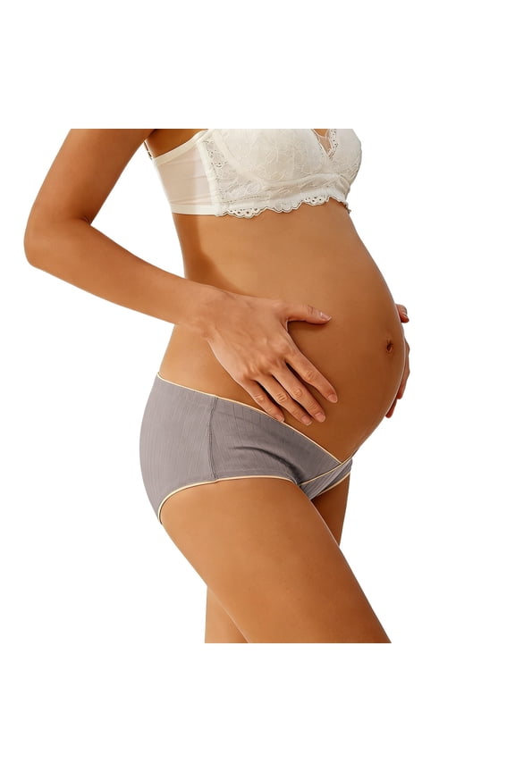 Womens Seamless Maternity Underwear Soft Breathable Low Rise Bikini Briefs Stretchable Comfortable for Pregnancy and Postpartum Purple XXL