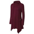 thumbnail image 1 of FYEGRE Womens Sweaters Winter Cowl Neck Long Asymmetrical Tunic Sweaters for Leggings Holiday Vacation Tops Red XL, 1 of 1