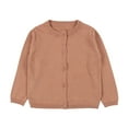 thumbnail image 1 of FYEGRE Resistant Toddler Sweater Girls Cardigan Long Sleeve Button Up Crew Neck Knit Sweater for Kids Soft Warm Cozy Everyday Wear Rose Gold 18M, 1 of 2