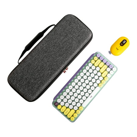 FYFTRAS Hard EVA Storage Grey Case for Logitech POP Keys Wireless Mechanical Keyboard and POP Mouse