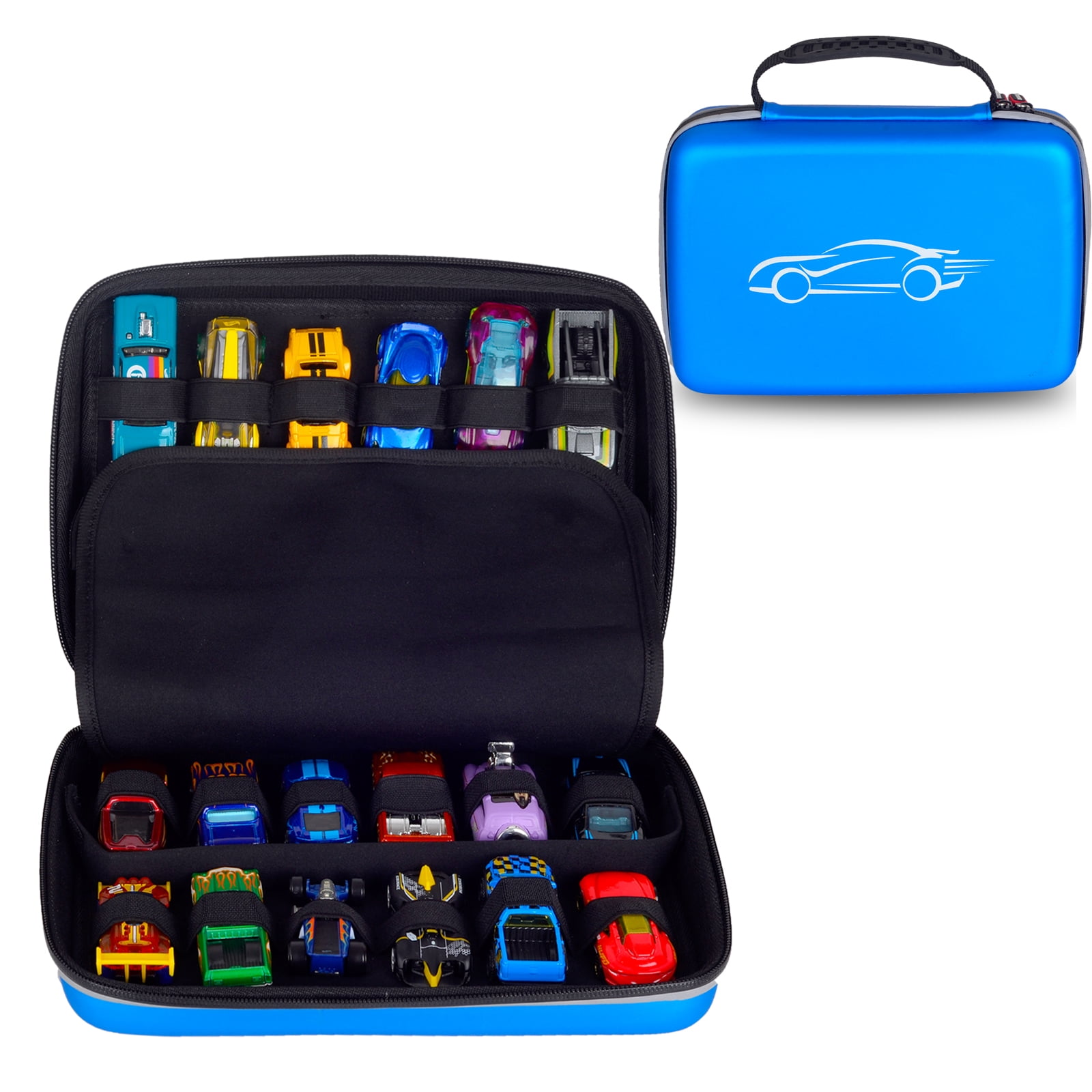 FYFTRAS Hard PU EVA Case For Hot Wheels Set of 20 Toy Cars & Trucks in 1:64 Scale, Hot Wheels 24-Car Random Assortment Party Pack