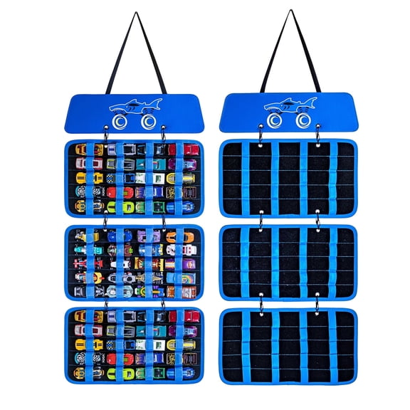 FYFTRAS Shark pattern Storage Organizer Display Hanging Case For Hot Wheels Cars, Matchbox Cars 1:64 Scales Trucks and Cars