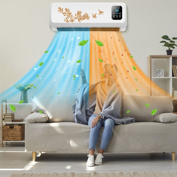 FYHALE 12,000 BTU Wall Mounted Air Conditioner with Heat Function, 115V, Wall AC for Living Room and Large Rooms up to 650 Sq.Ft., Quiet, High Efficiency AC with Remote