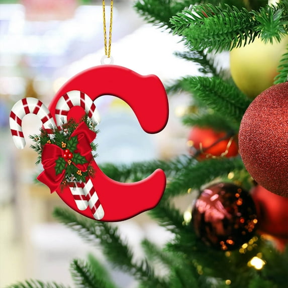 FYHALE 26 Letters Christmas Tree Decoration Pendant, Personalized DIY Christmas Hanging Ornaments Decoration for Xmas Tree Party Decor
