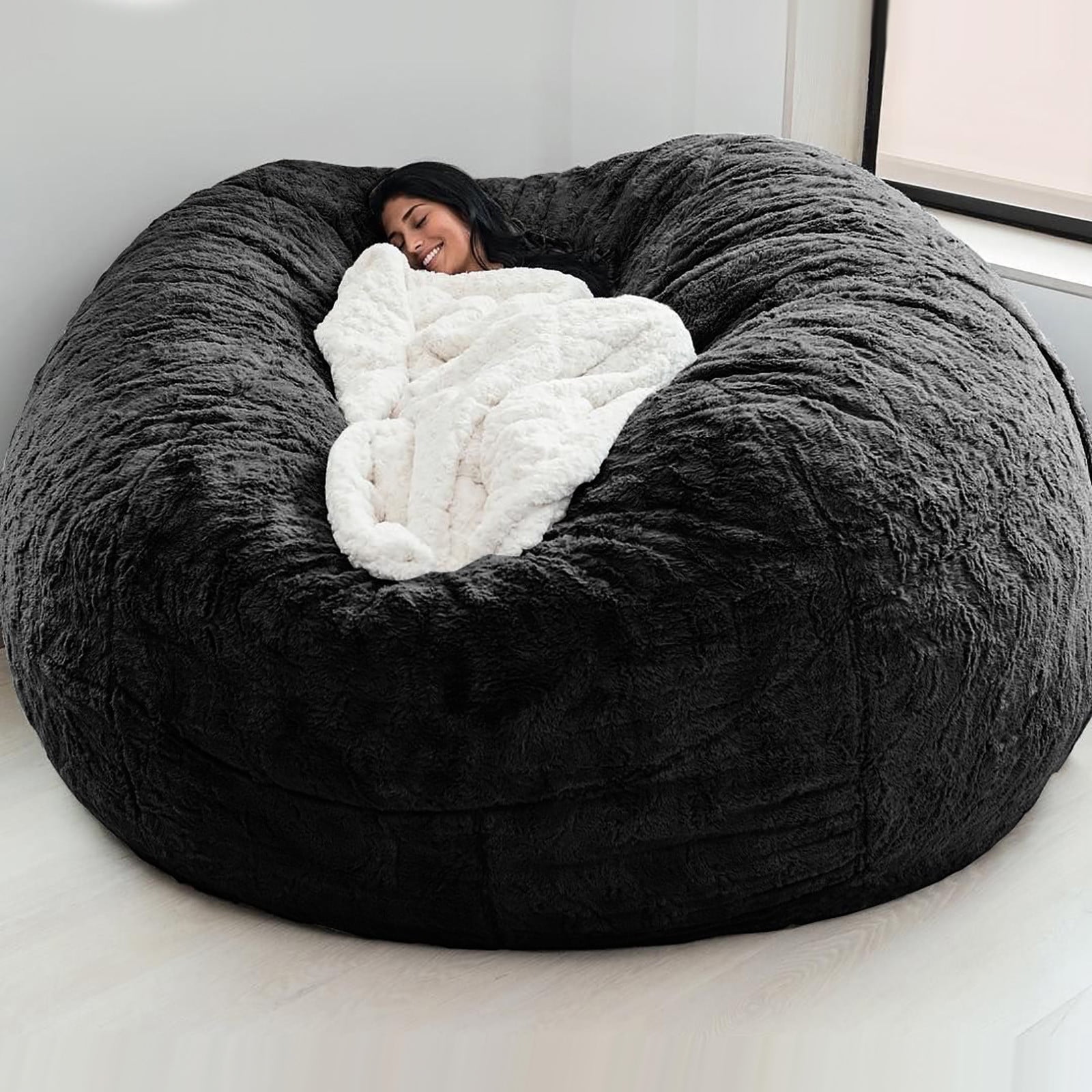 FYHALE 6ft Memory Foam Bean Bag Chair for Adults & Kids, Luxurious