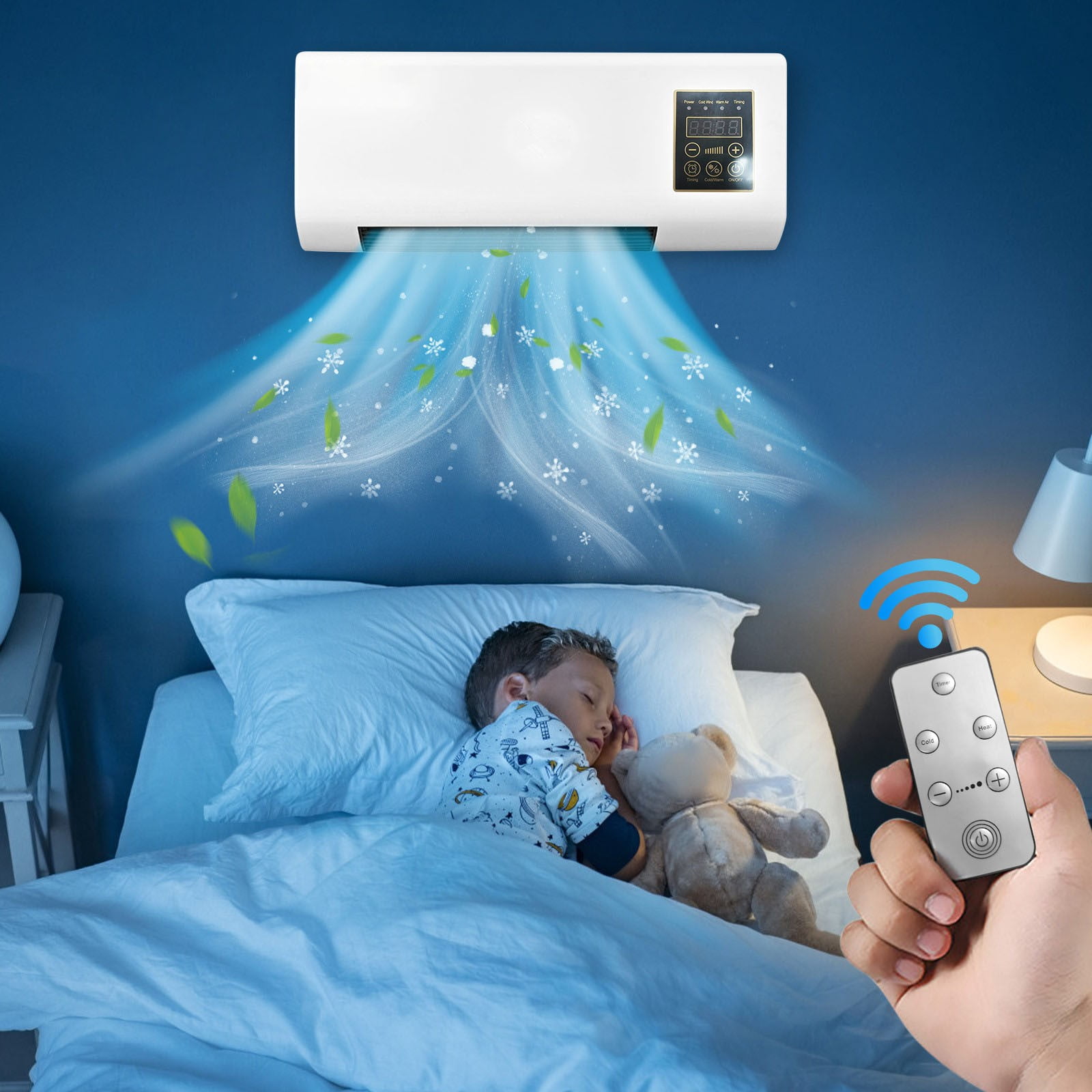 FYHALE 8,000 BTU 340 sq ft Window Air Conditioner with Remote Control, Wall Mount Air, White