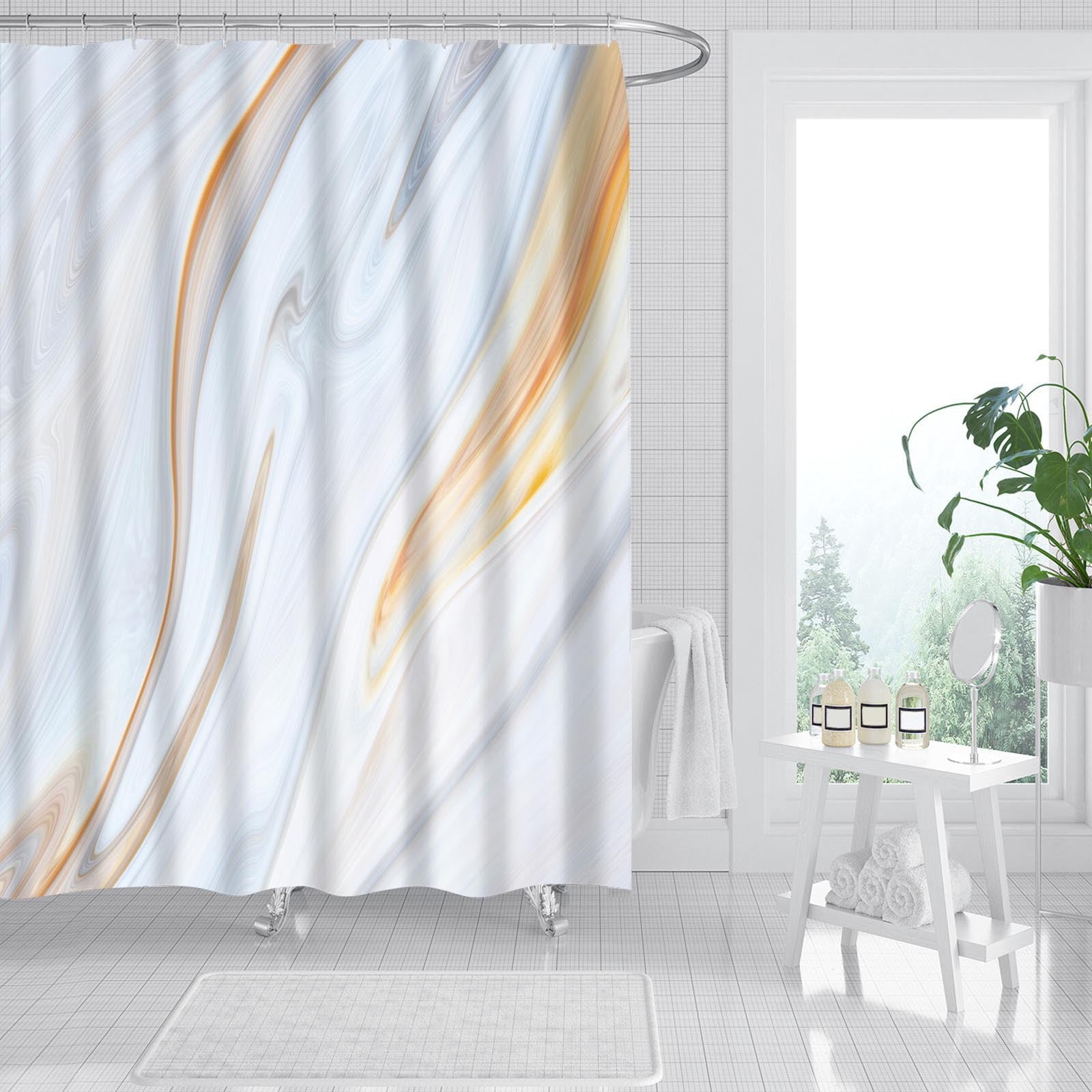 FYHALE Bathroom Curtains for The Window, Various Patterns Shower Shower ...