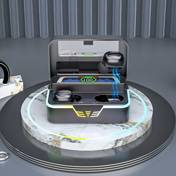 FYHALE Bluetooth Headphones Wireless Earbuds Built In 600mAh Battery Capacity with 48Hr Running-Time Sports Ear Buds Digital Display Charging Case