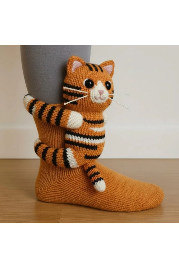 Christmas Gifts - Adorable Animal-Print Socks, Knit Cute Sloth Socks, Novelty Skid Proof Warm Casual Floor Carpet Socks Handmade Christmas Stockings