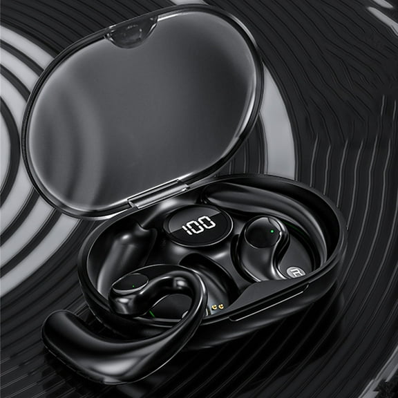 FYHALE Digital Display Touch-Control Wireless Earphones Bluetooth 5.2 TWS-Headphones Inaudible Earbuds Headset with Ear Hooks for Training Sport