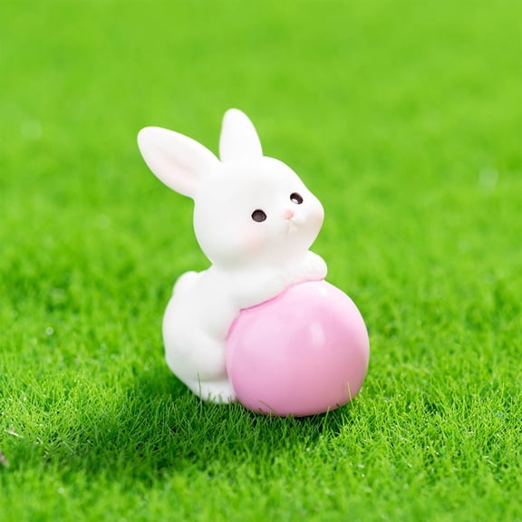 FYHALE Easter Micros Landscapes Ornament Cartoons Cute Egg Rabbits Gnome Figurine Desktop Car Decorative Accessory