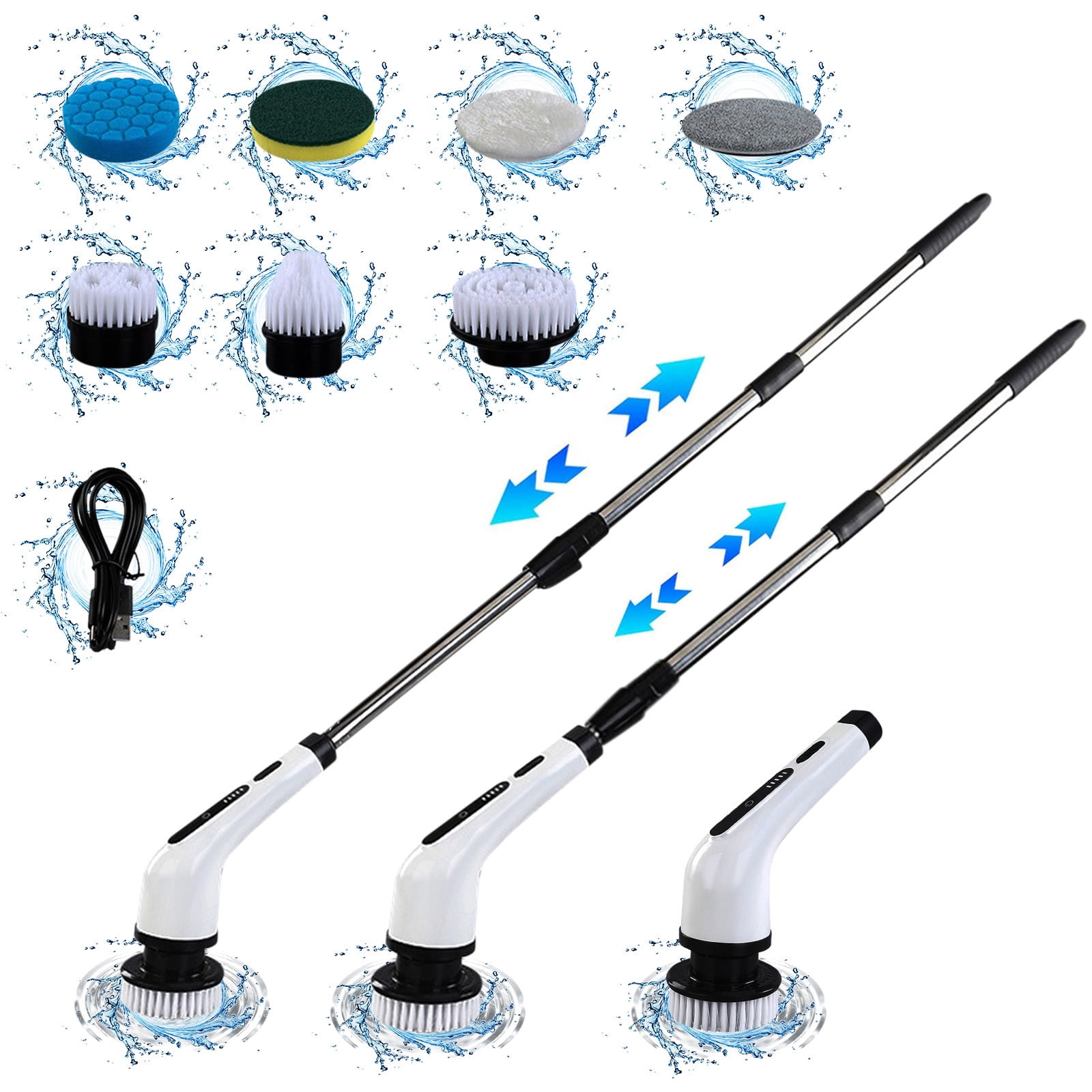 FYHALE Electric Spin Scrubber Brush Floor Brush Scrubber Head Cleaning