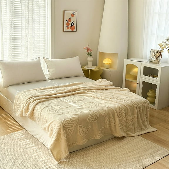 FYHALE Fleece Blanket Super Soft Cozy Throw Blanket 70" x 78", Lightweight Fuzzy Comfy Textured Flannel Blanket Warm Throw Blankets for Couch, Sofa, Bed