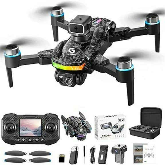 FYHALE GPS Drones with Camera for Adults and Beginner 4K, FPV Drone New S160 Remote Control Folding Light Brushless Aircraft Intelligent Obstacle Avoidance HD Screen Aerial Drone