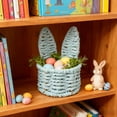 thumbnail image 1 of FYHALE Hand Woven Rabbits Ears Mini Storage Basket Easter Egg Basket Desktop Multicolor Creatives Small Storage Basket, 1 of 6
