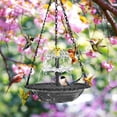 thumbnail image 1 of FYHALE Hanging Bird Bath for Outdoors with Solar Fountain, 18" 3 Layer Outdoor Birdbath Fountain, Adjustable Height, Hummingbird Birdbath Fountain for Patio, Yard, Garden Decoration (Gray), 1 of 6