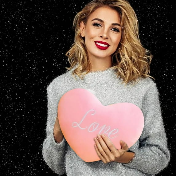 FYHALE Heart Throw Pillow Clearance Love Pillow Decoration Valentine's Day Scene Decoration Girl Cute Heart Shaped Pillow
